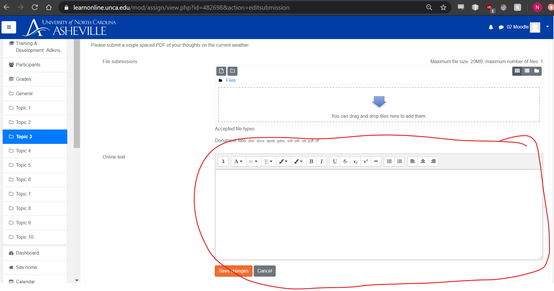 how to submit an assignment via moodle