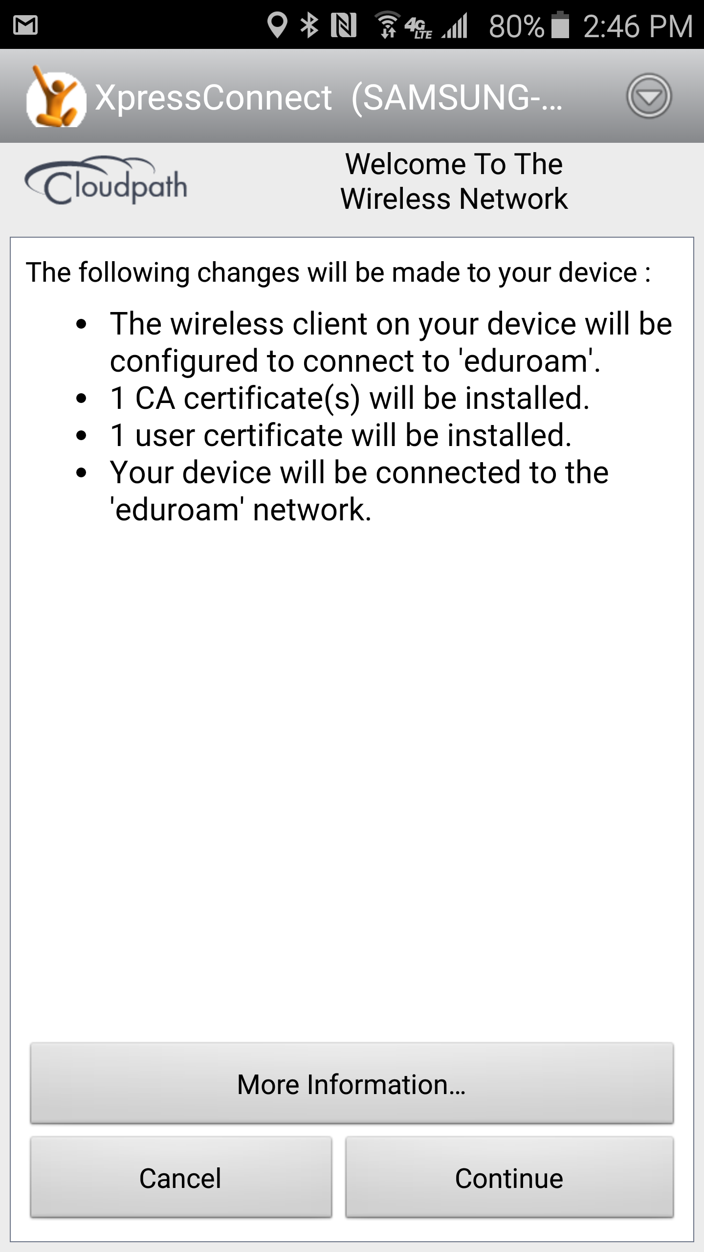 Connect to eduroam on Android